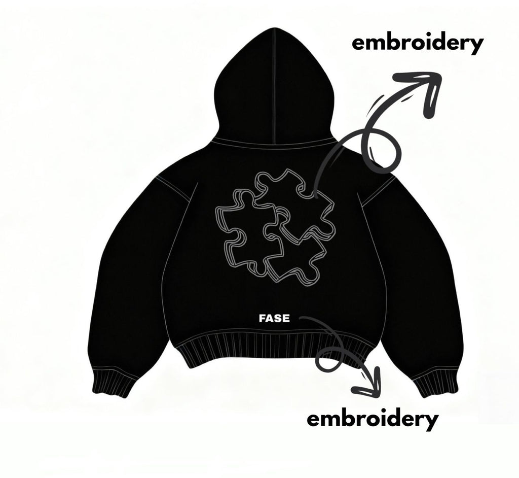 Hoodie Boxy Oversized Puzzle By FaseNoirLhic