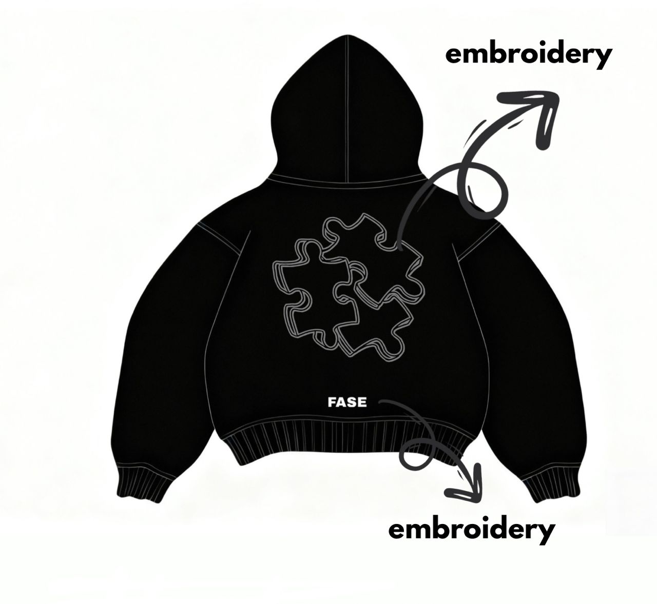 Hoodie Boxy Oversized Puzzle By FaseNoirLhic