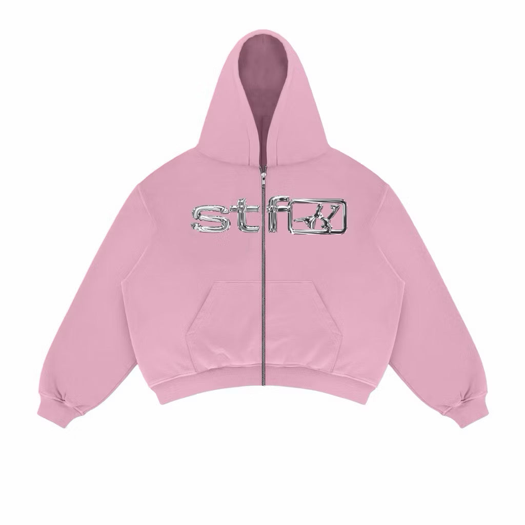 Satisfaction Hoodie Boxy Zipper Chrome Hoodie