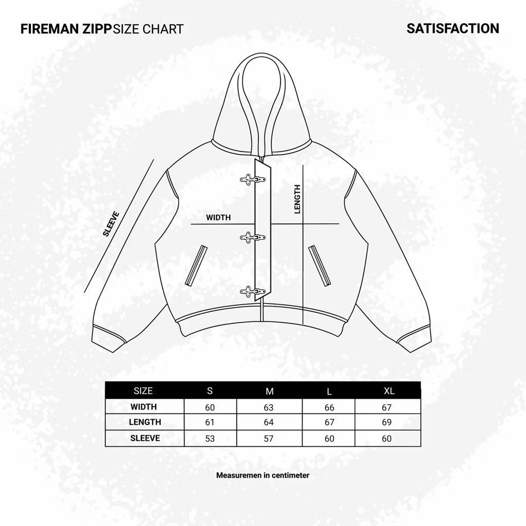 Satisfaction Fireman Clasp Hoodie Double Zipp 375GSM STARTLE Black
