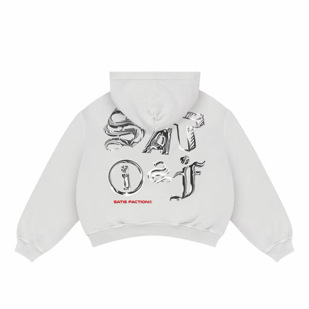 Satisfaction Hoodie Boxy Zipper Chrome Hoodie