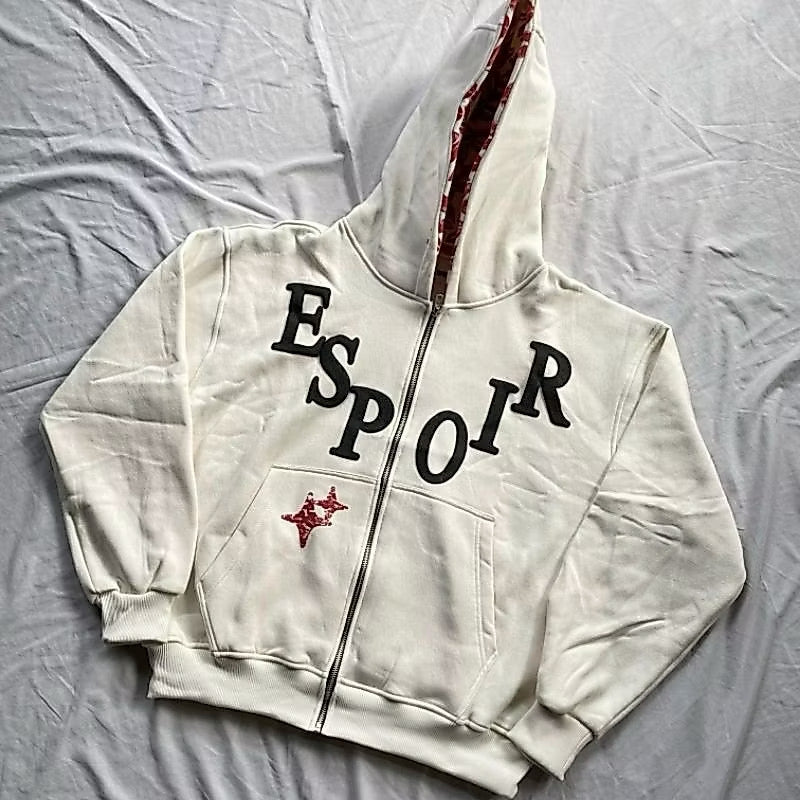ZIP HOODIE BOXY CUT SHINING KISSES EDITION 330-400GRAM COTTON FLEECE