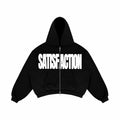 Satisfaction Hoodie Double Zipper SNPR Black Hoodie Cotton Fleece