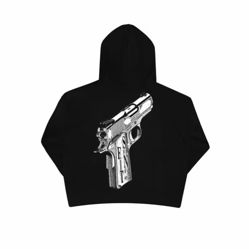 Satisfaction Hoodie Double Zipper SNPR Black Hoodie Cotton Fleece